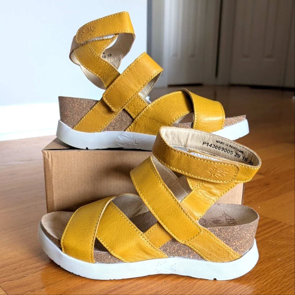 Fly London Yellow Wedges